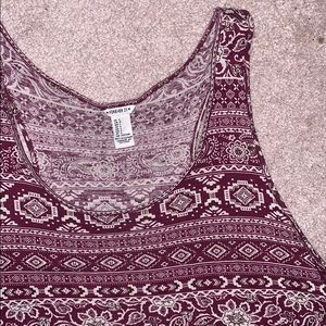 Forever 21 burgundy tribal tank top
